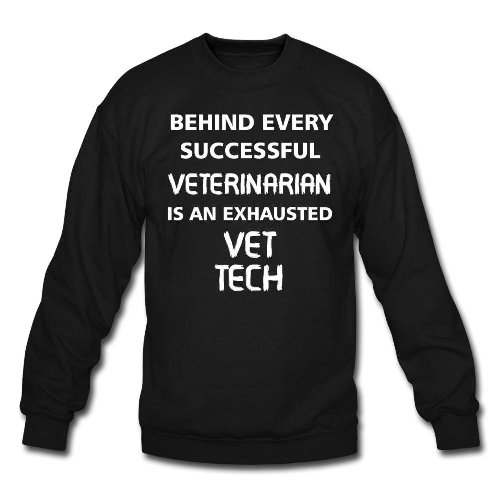Exhausted Vet Tech Crewneck Sweatshirt