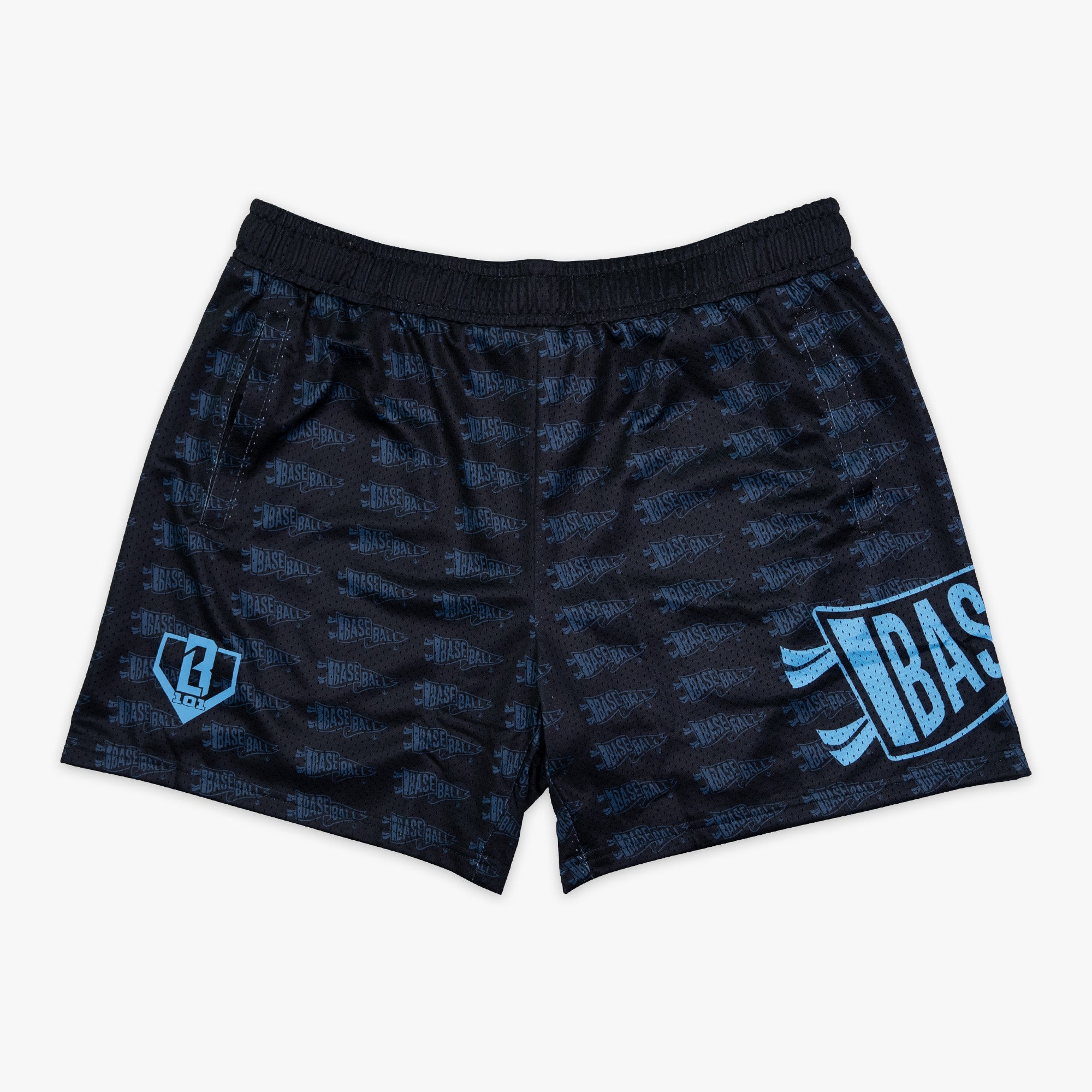 Pennant Shorts - Black/Light Blue