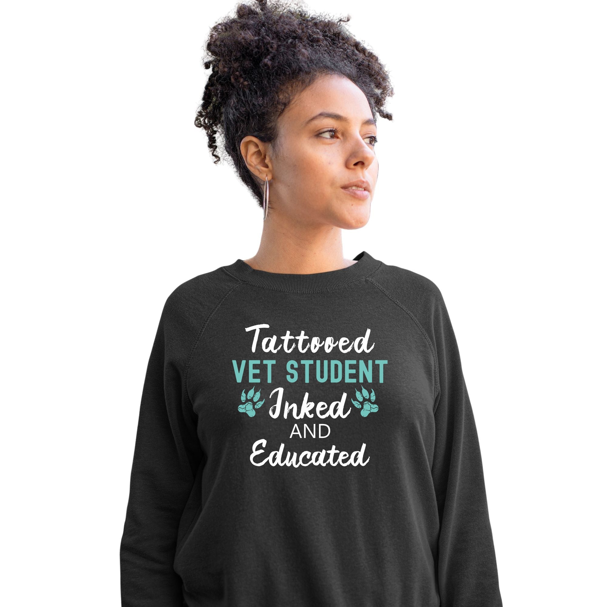 Vet Student- Inked and Educated Crewneck Sweatshirt