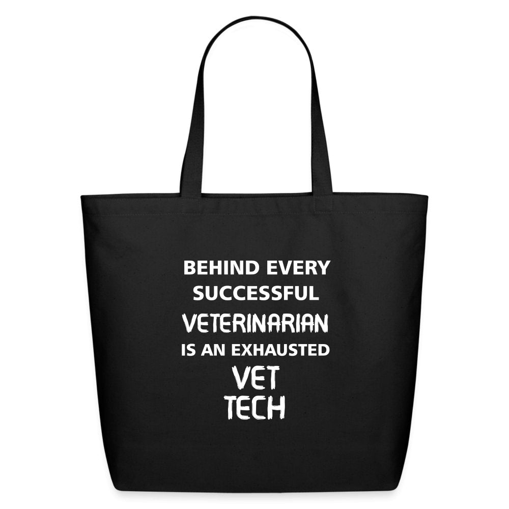 Vet Tech Exhausted Eco-Friendly Cotton Tote Bag