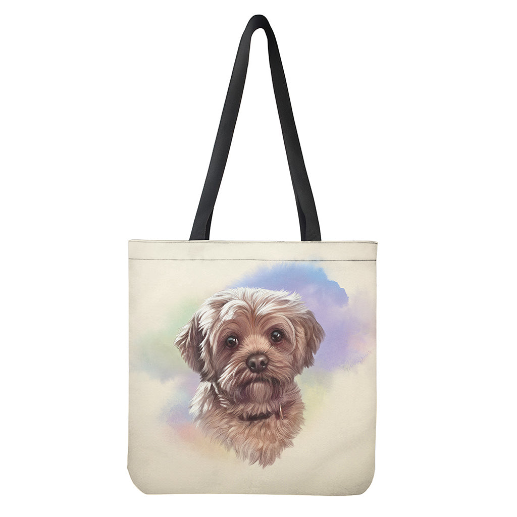 Yorkshire Terrier Portrait Print Tote Bag - Polyester Double-Sided Print